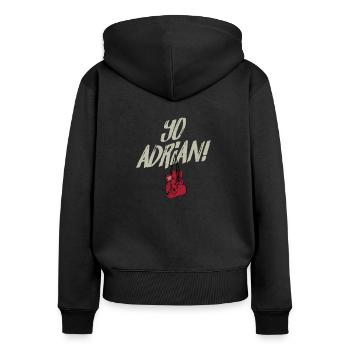 Yo Adrian Phillie Philadelphia Slang Meme - Women's Premium Organic Zip Hoodie - black - Back - Julia (174cm)