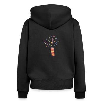 Colourful Confetti - Women's Premium Organic Zip Hoodie - black - Back - Julia (174cm)
