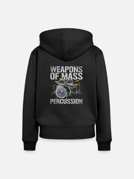 Schlagzeug Schlagzeuger - Frauen Premium Bio Zip Hoodie - Schwarz