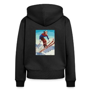 ski - Women's Premium Organic Zip Hoodie - black - Back - Julia (174cm)