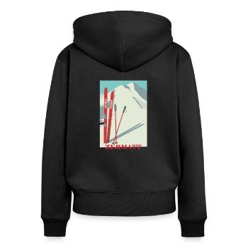 ski - Women's Premium Organic Zip Hoodie - black - Back - Julia (174cm)