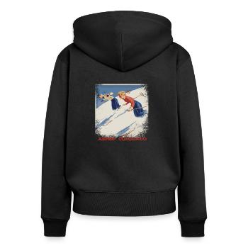 ski - Women's Premium Organic Zip Hoodie - black - Back - Julia (174cm)