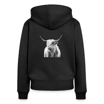 I love Scotland - Frauen Premium Bio Zip Hoodie - Schwarz - Hinten - Julia (174cm)