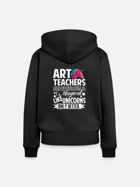 Kunstlehrer Kunstlehrer sind fabelhaft - Frauen Premium Bio Zip Hoodie - Schwarz
