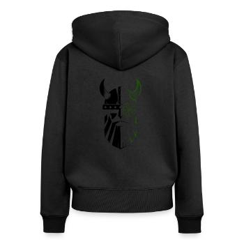 Viking warrior celtic helmet - Women's Premium Organic Zip Hoodie - black - Back - Julia (174cm)
