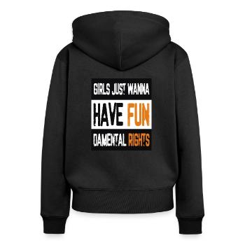 Les filles veulent avoir fun fête danse - Sweat à capuche zippé Premium bio Femme - noir - Dos - Julia (174cm)