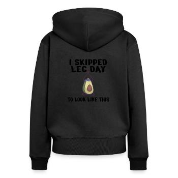 BODYBUILDING I skipped leg day to look like this - Frauen Premium Bio Zip Hoodie - Schwarz - Hinten - Julia (174cm)