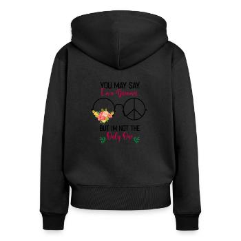 Sie können sagen, dass ich ein Träumer bin, aber i - Frauen Premium Bio Zip Hoodie - Schwarz - Hinten - Julia (174cm)