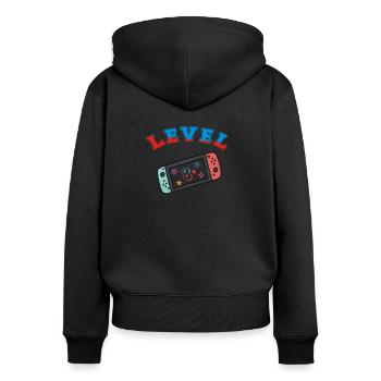 Video Game Level 8 Gaming - Women's Premium Organic Zip Hoodie - black - Back - Julia (174cm)