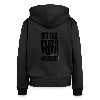 Fernfahrer LKW Fahrer Berufskraftfahrer - Frauen Premium Bio Zip Hoodie - Schwarz - Hinten - Julia (174cm)