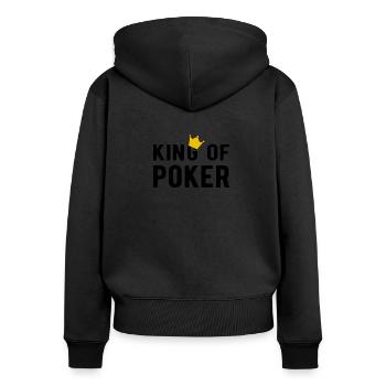 POKER: roi du poker - Sweat à capuche zippé Premium bio Femme - noir - Dos - Julia (174cm)