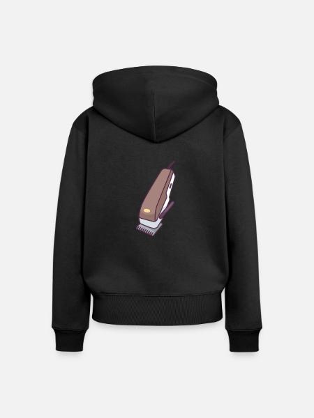 Rasierapparat - Frauen Premium Bio Zip Hoodie - Schwarz