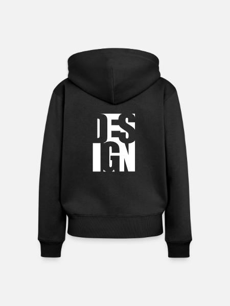 Cooles Design - Frauen Premium Bio Zip Hoodie - Schwarz