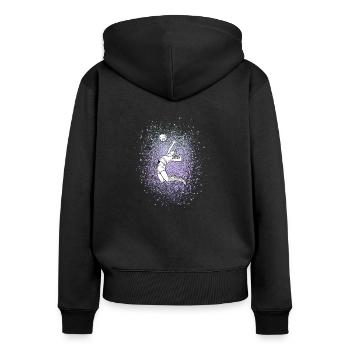 volley- - Sweat à capuche zippé Premium bio Femme - noir - Dos - Julia (174cm)