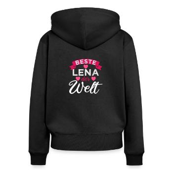 Beste Lena der Welt - Frauen Premium Bio Zip Hoodie - Schwarz - Hinten - Julia (174cm)
