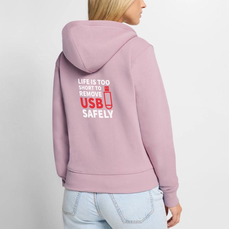 Computer Scientist Humor IT Admin Software Developer Women's Premium Organic Zip Hoodie