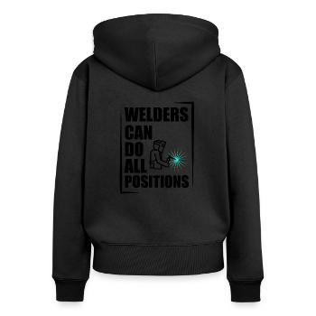 Soudeur soudeur - Sweat à capuche zippé Premium bio Femme - noir - Dos - Julia (174cm)