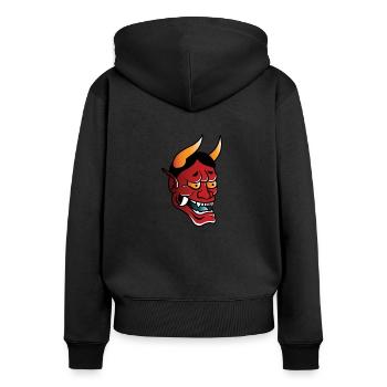 Tatouage De Diable - Sweat à capuche zippé Premium bio Femme - noir - Dos - Julia (174cm)