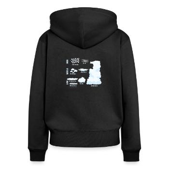 Types de nuages, météo météorologique - Sweat à capuche zippé Premium bio Femme - noir - Dos - Julia (174cm)