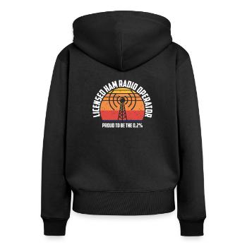 Licensed Ham Radio - amateur radio operator - Women's Premium Organic Zip Hoodie - black - Back - Julia (174cm)