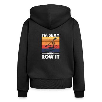 Je suis sexy et je l’ai, funny Kayak Bateau - Sweat à capuche zippé Premium bio Femme - noir - Dos - Julia (174cm)