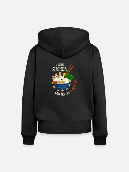 Ramen - Frauen Premium Bio Zip Hoodie - Schwarz