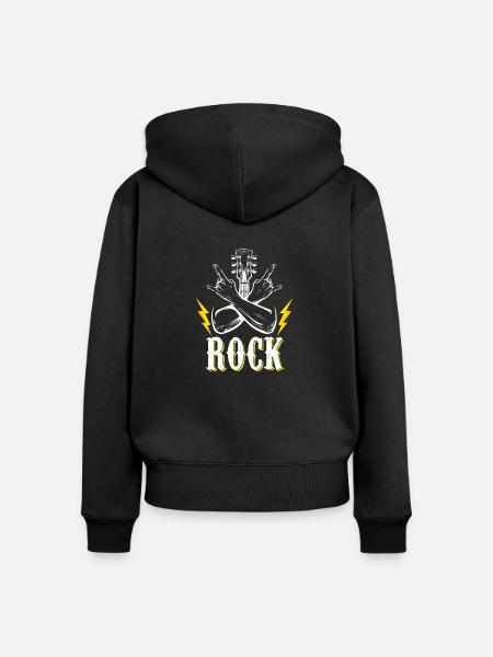 Rock'n'Roll - Frauen Premium Bio Zip Hoodie - Schwarz