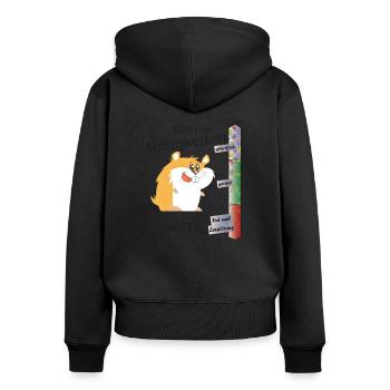 Gib mir Süßigkeiten, sonst... Witziger Hamster - Frauen Premium Bio Zip Hoodie - Schwarz - Hinten - Julia (174cm)
