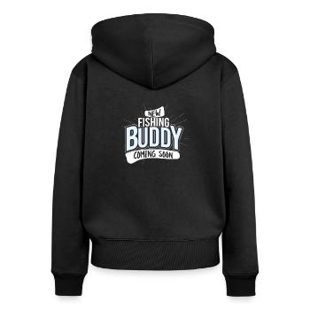 Nouveau père enceinte enceinte de copain de pêche - Sweat à capuche zippé Premium bio Femme - noir - Dos - Julia (174cm)
