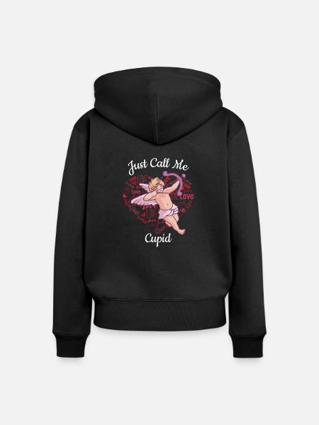 Just Call Me Cupid - Frauen Premium Bio Zip Hoodie - Schwarz