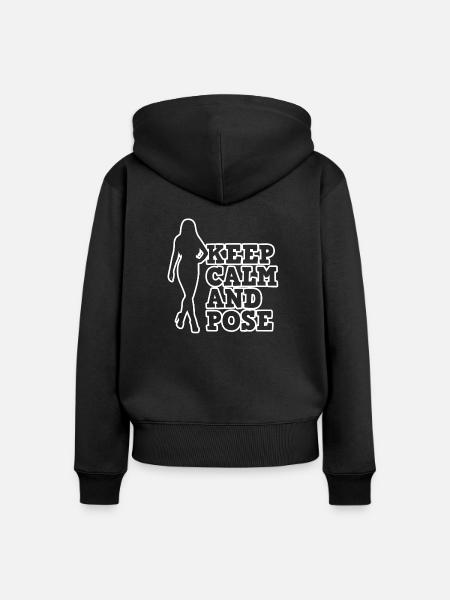 Model Topmodel Beruf Laufsteg - Frauen Premium Bio Zip Hoodie - Schwarz