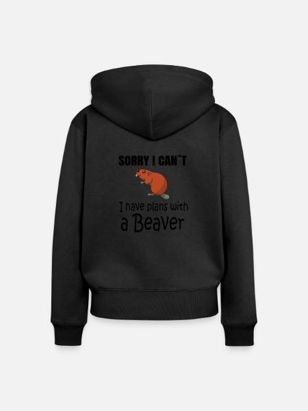 BEAVER : Plans with a Beaver - Women's Premium Organic Zip Hoodie - black
