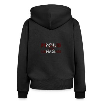 Proud to be Canadian Canada Drapeau national Drôle - Sweat à capuche zippé Premium bio Femme - noir - Dos - Julia (174cm)