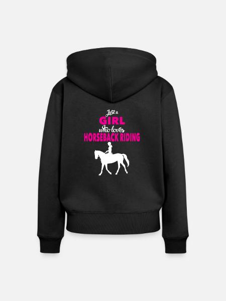 Reiterin - Frauen Premium Bio Zip Hoodie - Schwarz