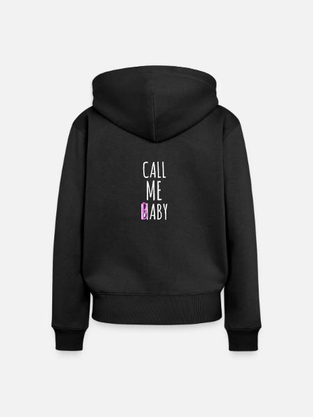 Call me Baby - Frauen Premium Bio Zip Hoodie - Schwarz
