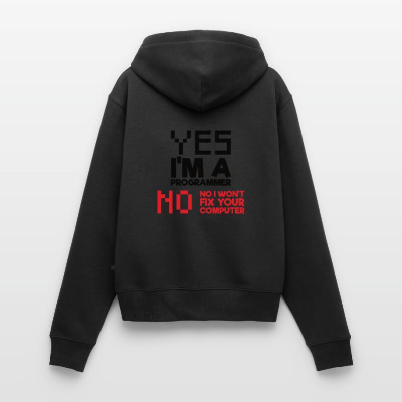 Yes I am a programmer computer science computer Women's Premium Organic Zip Hoodie