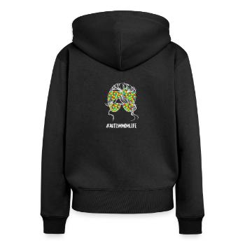Autism Mom Life, Puzzle Piece Autism Awareness - Frauen Premium Bio Zip Hoodie - Schwarz - Hinten - Julia (174cm)