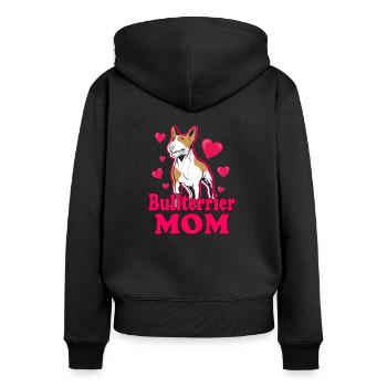 Bull Terrier Dog Dog Sands Bull terrier Mom - Women's Premium Organic Zip Hoodie - black - Back - Julia (174cm)