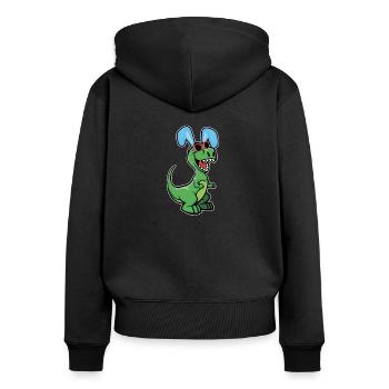 T Rex Dinosaur Easter - Women's Premium Organic Zip Hoodie - black - Back - Julia (174cm)