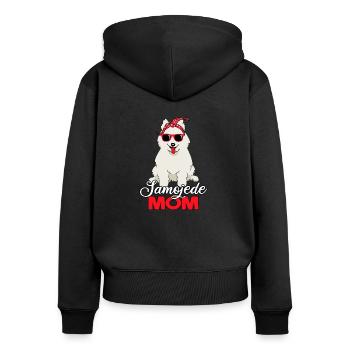 Samojede Mom Hundehalterin Hundebesitzerin - Frauen Premium Bio Zip Hoodie - Schwarz - Hinten - Julia (174cm)