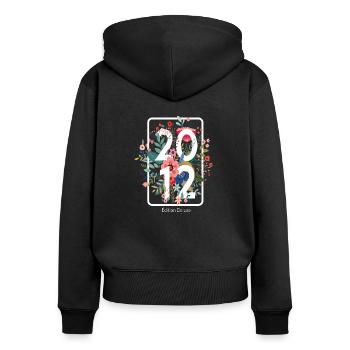 Beau cadeau d'anniversaire de 9 ans pour bébé - Sweat à capuche zippé Premium bio Femme - noir - Dos - Julia (174cm)