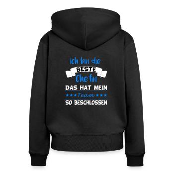 Beste Chefin Team Führungskraft Geschenl - Frauen Premium Bio Zip Hoodie - Schwarz - Hinten - Julia (174cm)