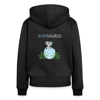Babysaurus Bub T-Rex geschlüpft Dinosaurier Ei - Frauen Premium Bio Zip Hoodie - Schwarz - Hinten - Julia (174cm)