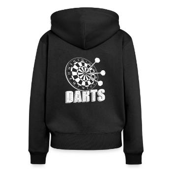 Fléchettes Fléchettes Fléchettes Cadeau Fléchettes - Sweat à capuche zippé Premium bio Femme - noir - Dos - Julia (174cm)