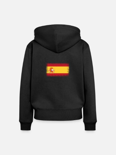 Spanien Flagge - Frauen Premium Bio Zip Hoodie - Schwarz