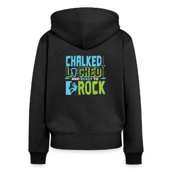 Climb the rock - Women's Premium Organic Zip Hoodie - black - Back - Julia (174cm)