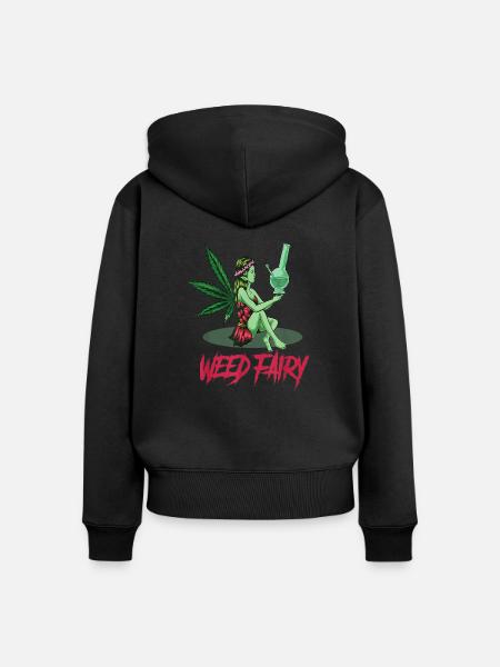 Cannabis Hanf THC 420 - Frauen Premium Bio Zip Hoodie - Schwarz