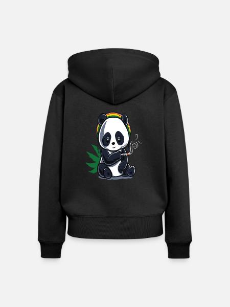Cannabis Hanf THC 420 - Frauen Premium Bio Zip Hoodie - Schwarz