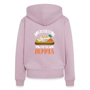 Ich Bin Nur Hier Für Den Hummus Lustiger Hummus - Frauen Premium Bio Zip Hoodie - Altrosa - Hinten - Julia (174cm)