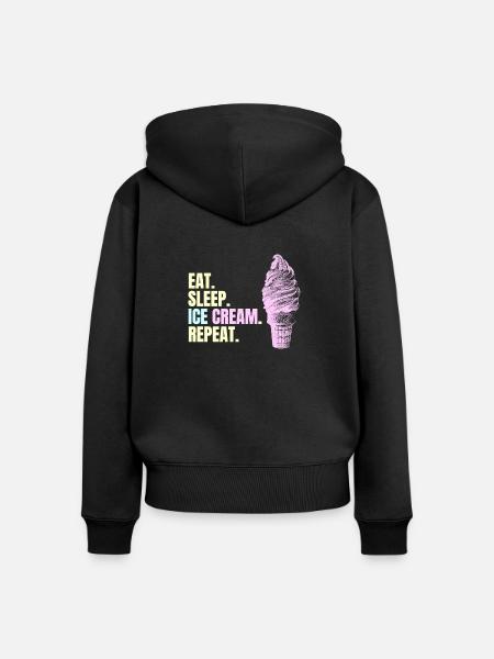Ice Cream - Frauen Premium Bio Zip Hoodie - Schwarz